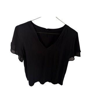 A Massimo Dutti top. V neck with beautiful fluttery chiffon sleeves.